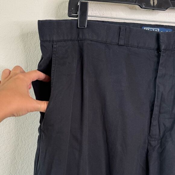 Polo Ralph Lauren Men’s 40x32 Black Prospect Pants Cropped Cuffed Hem 28” inseam - Picture 2 of 7